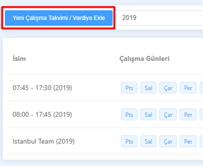 Yeni Çalışma Takvimi Ekleme Nasıl Yapılır Görseli