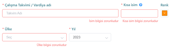 Yeni Çalışma Takvimi Ekleme Nasıl Yapılır